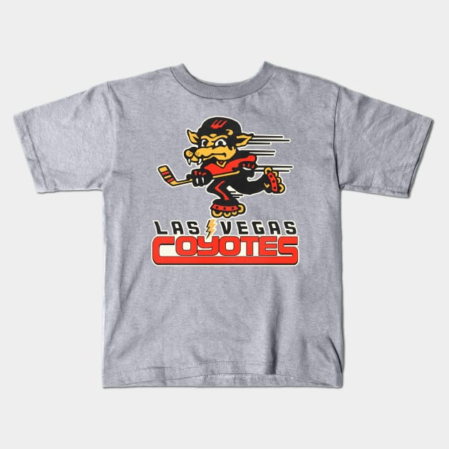 Retro Defunct Las Vegas Coyotes Roller Hockey Kids T-Shirt by darklordpug